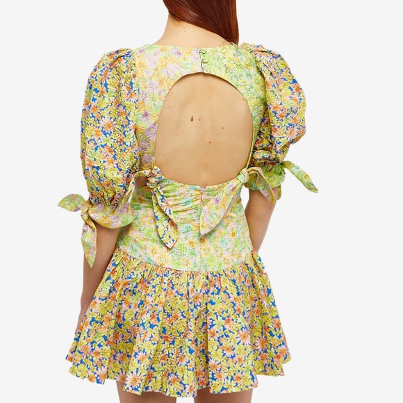 ALÉMAIS Women's Daisy Spliced Mini Dress in Multi Color - Picture 4 of 12